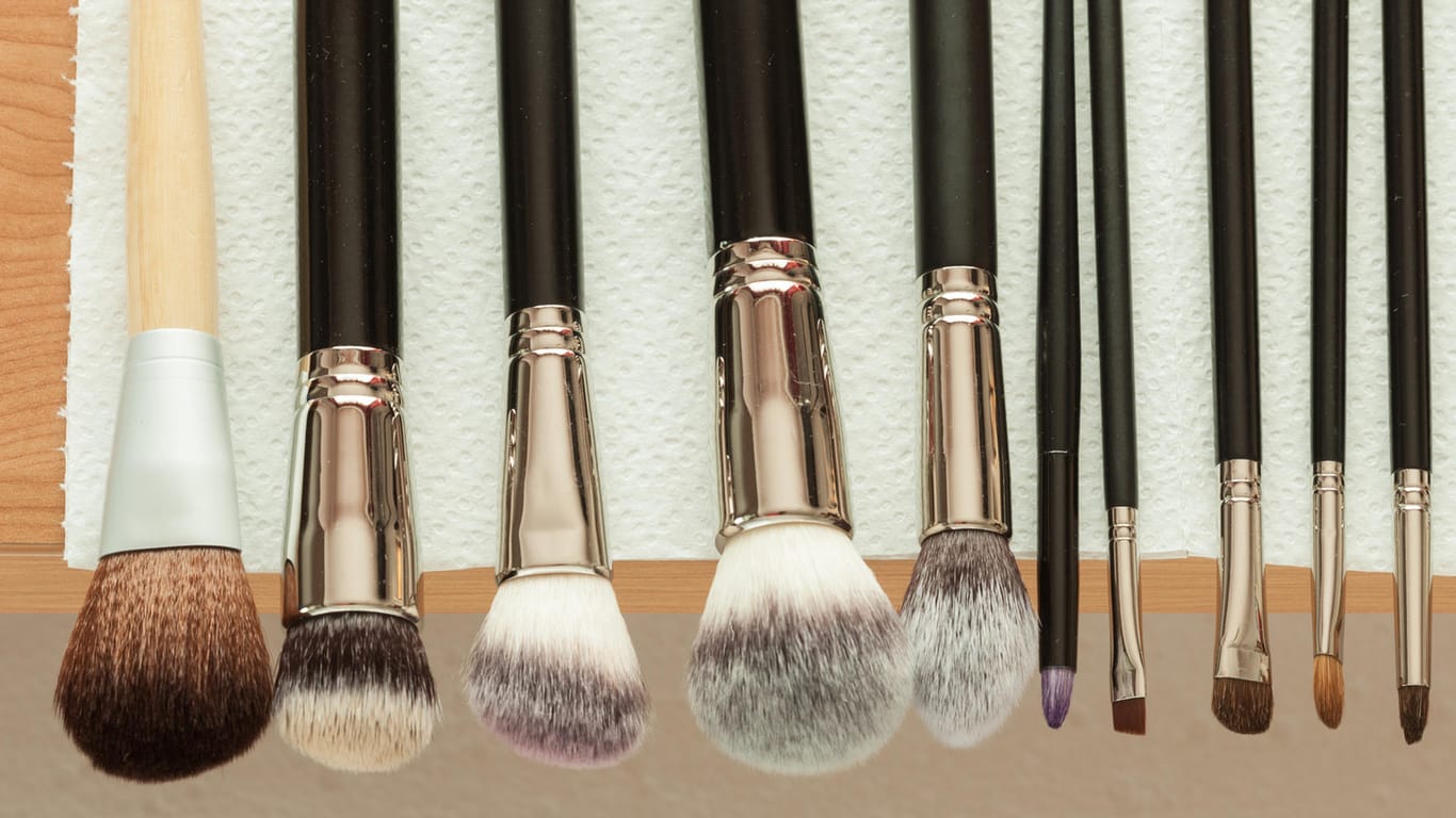 Make-up-Pinsel: Nach dem Waschen sollten Sie die Pinsel trocknen lassen.