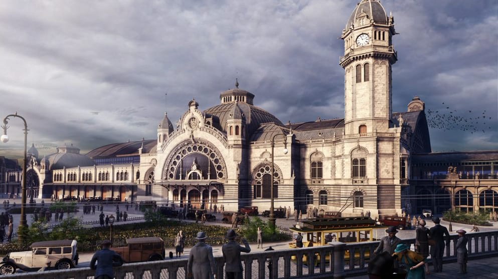 Der Kölner Hauptbahnhof vom Dom aus gesehen: So sah das Gebäude in den 1920er Jahren aus.