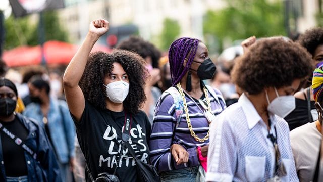 Eine Black-Lives-Matter-Demo in Berlin.