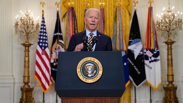 "Ich werde nicht noch eine weitere Generation Amerikaner in den Krieg nach Afghanistan schicken": Joe Biden. "Ich werde nicht noch eine weitere Generation Amerikaner in den Krieg nach Afghanistan schicken": Joe Biden.