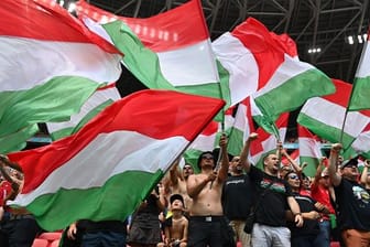 Ungarische Fans vor der Partie gegen Frankreich.