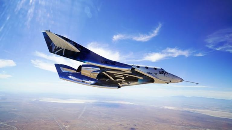 Das Raumschiff VSS Unity des Unternehmens Virgin Galactic.