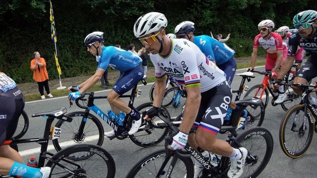 Peter Sagan (M) hatte mit einer Entzündung oberhalb seiner Kniescheibe zu kämpfen.