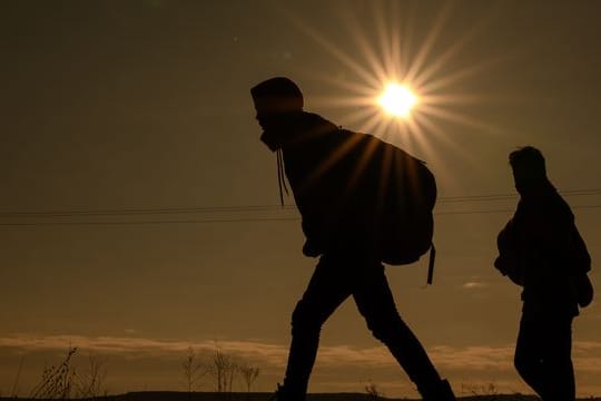 Migranten an der türkisch-griechischen Grenze.