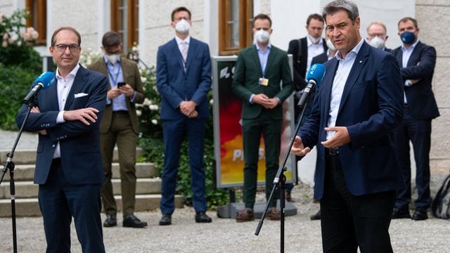 Parteichef Markus Söder bei der CSU-Sommerklausur im Kloster Seeon.