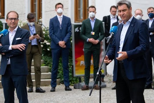 Parteichef Markus Söder bei der CSU-Sommerklausur im Kloster Seeon.