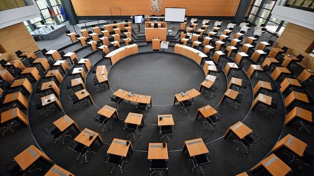 Der Plenarsaal des Thüringer Landtags.