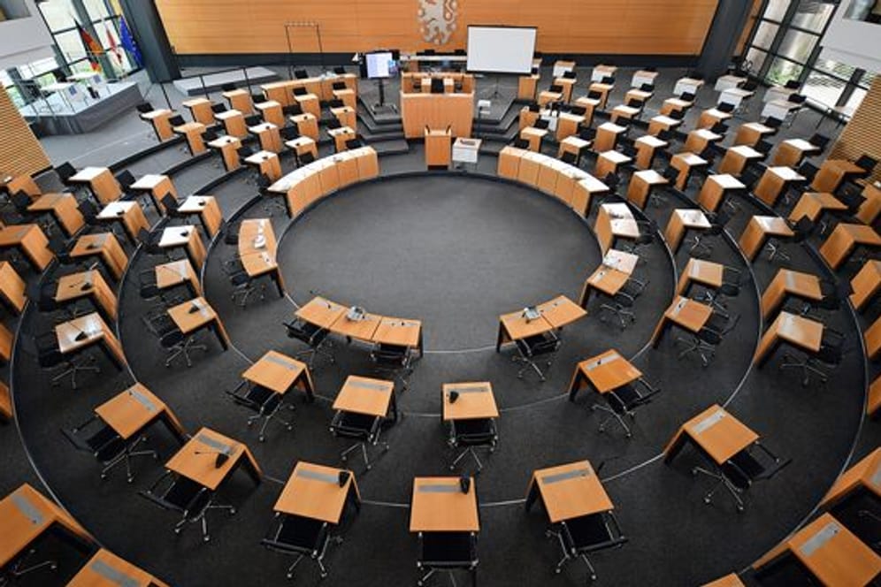 Der Plenarsaal des Thüringer Landtags.