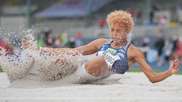 Deutsche Medaillen-Hoffnung für Tokio: Weitspringerin Malaika Mihambo in Aktion.