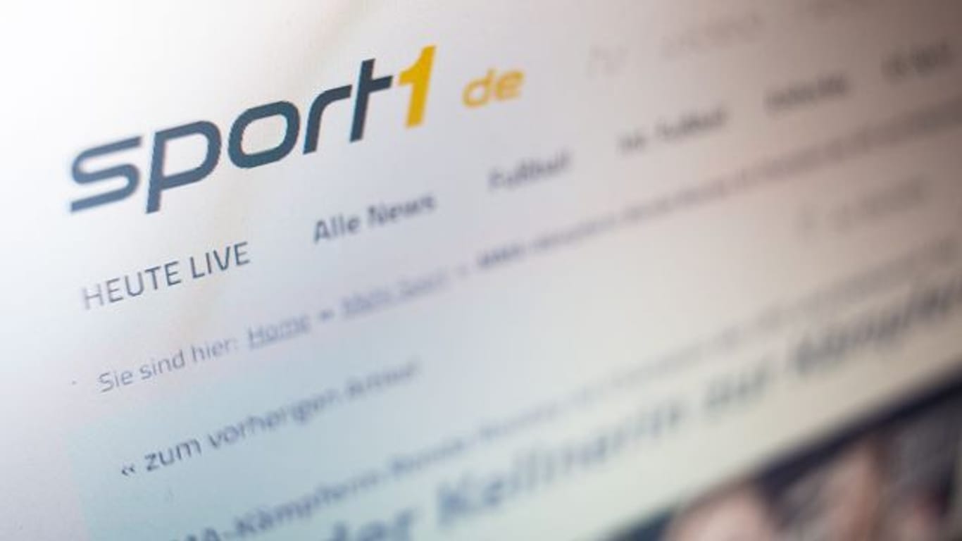 Das Logo des TV-Senders Sport1 auf der Website.