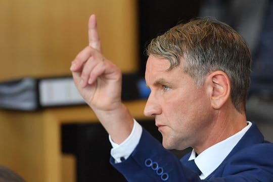 Björn Höcke, AfD-Fraktionschef, im Plenarsaal des Thüringer Landtags.