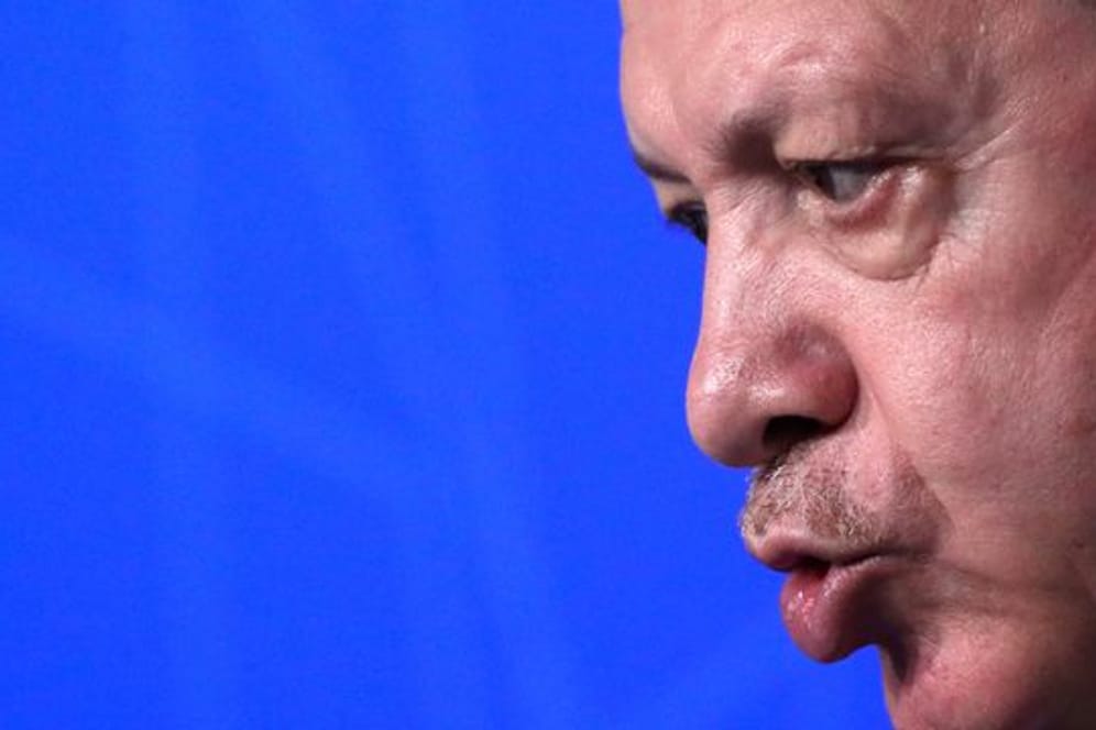Der türkische Präsident Erdogan während einer Pressekonferenz Mitte Juni.