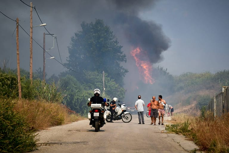 Waldbrand nahe der griechischen Hafenstadt Patras.