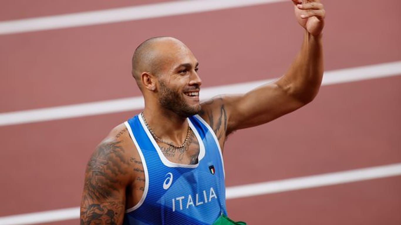 Der Italiener Lamont Marcell Jacobs gewann bei den Olympischen Spielen in Tokio Gold über 100 Meter.
