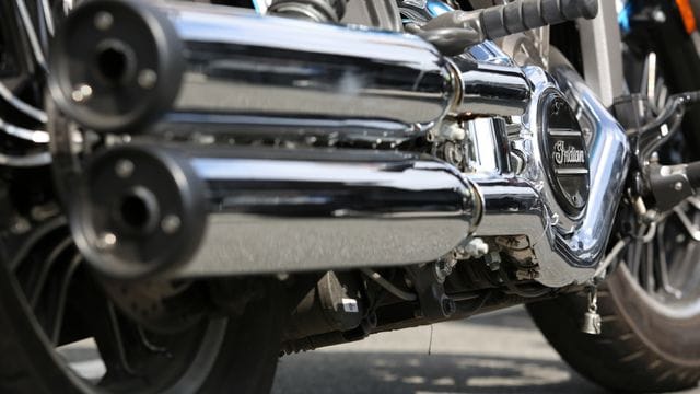 Auspuff eines Motorrads