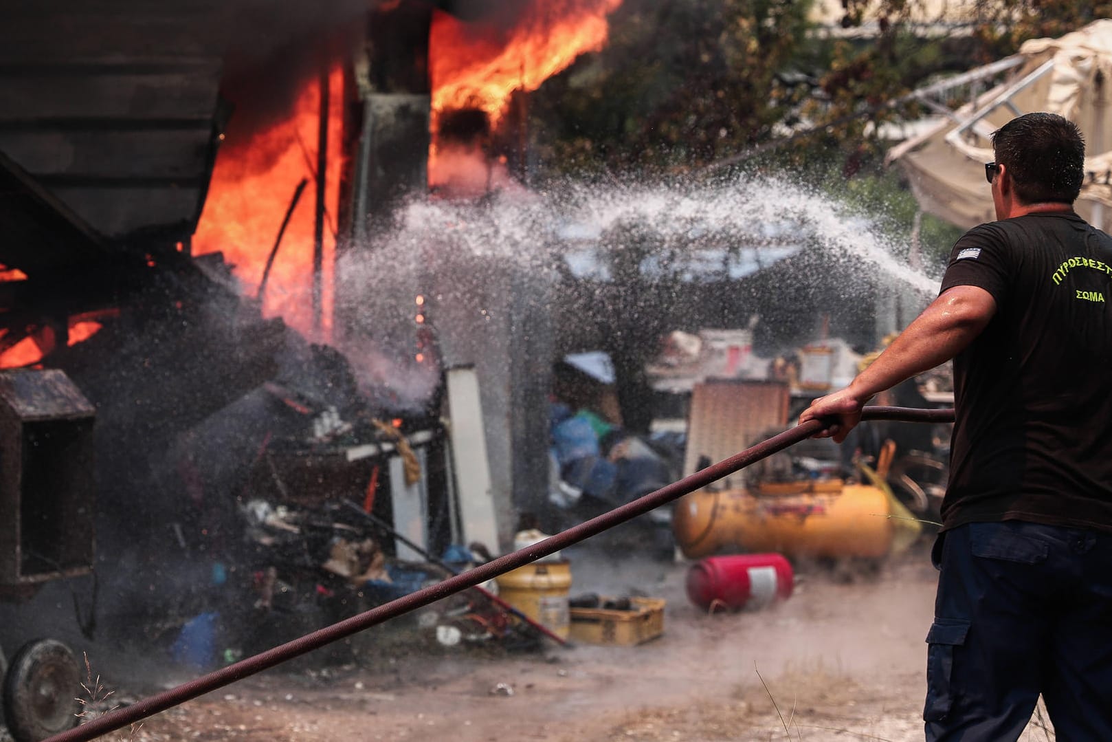 Ein Feuer im Nordosten der griechischen Hauptstadt Athen: Für den Brand Ende Juli war offenbar ein unachtsamer Imker verantwortlich.