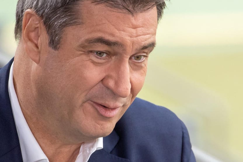 Markus Söder beim ZDF-Sommerinterview im Max-Morlock-Stadion in Nürnberg.