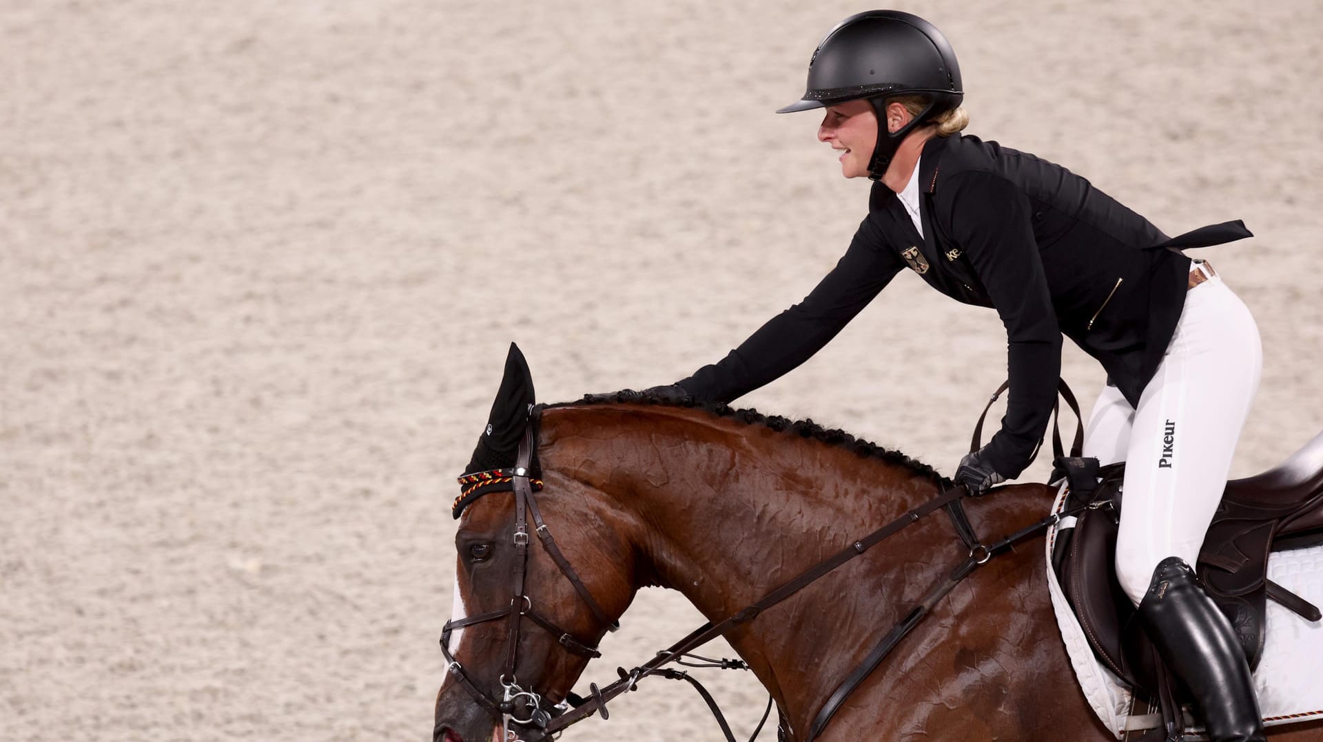 Julia Krajewski: Die deutsche Vielseitigkeitsreiterin glänzte im Finale.