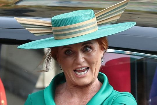 Sarah Ferguson bei der Hochzeit ihrer Tochter Eugenie 2018 in Windsor.