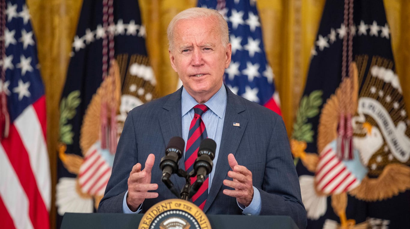 US-Präsident Joe Biden bei einer Rede im Weißen Haus: Die wirtschaftspolitischen Ziele unterscheiden sich nur geringfügig von seinem Vorgänger Donald Trump.