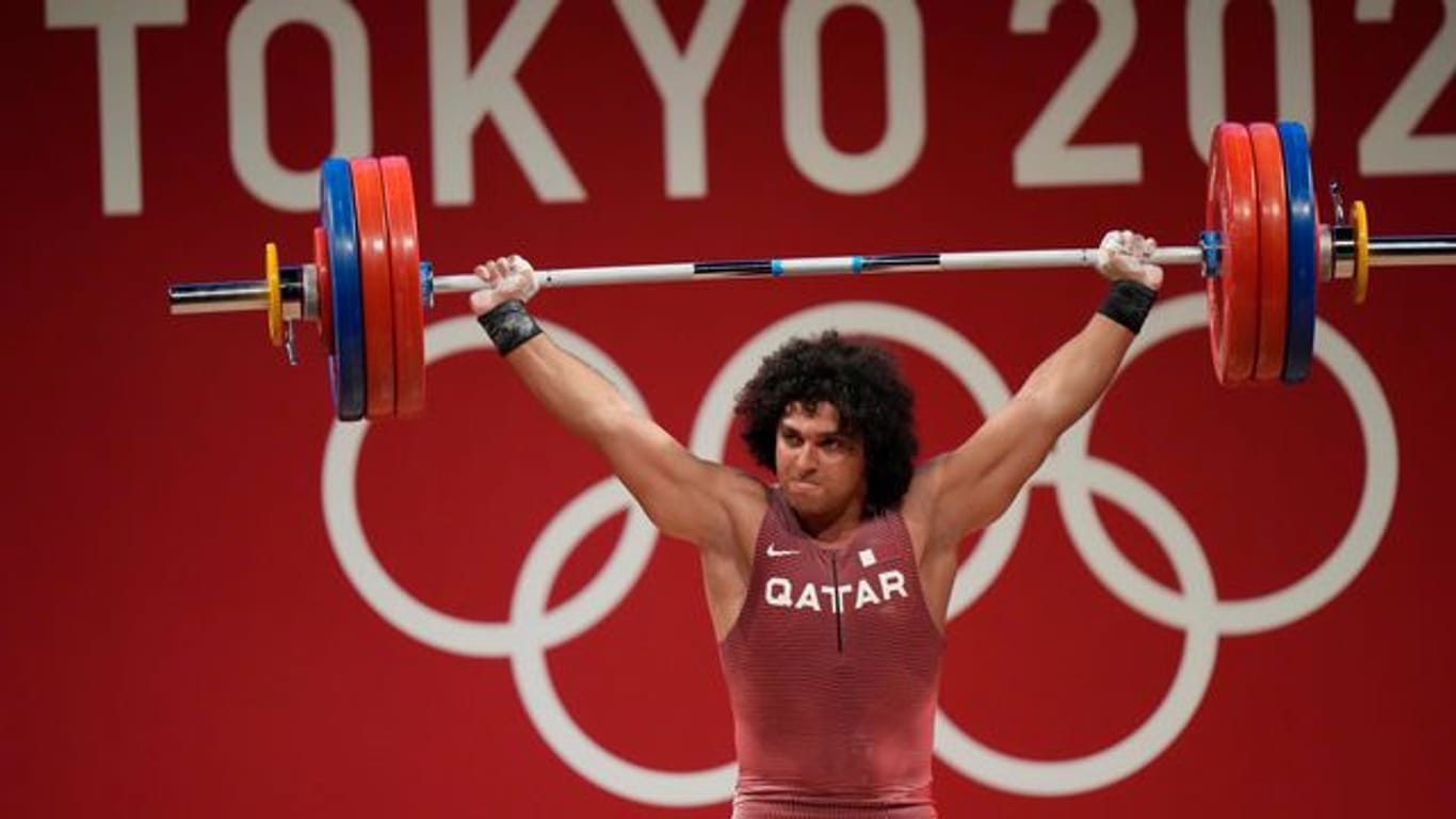 Fares Ibrahim Elbakh aus Katar gewann Gold im Gewichtheben.