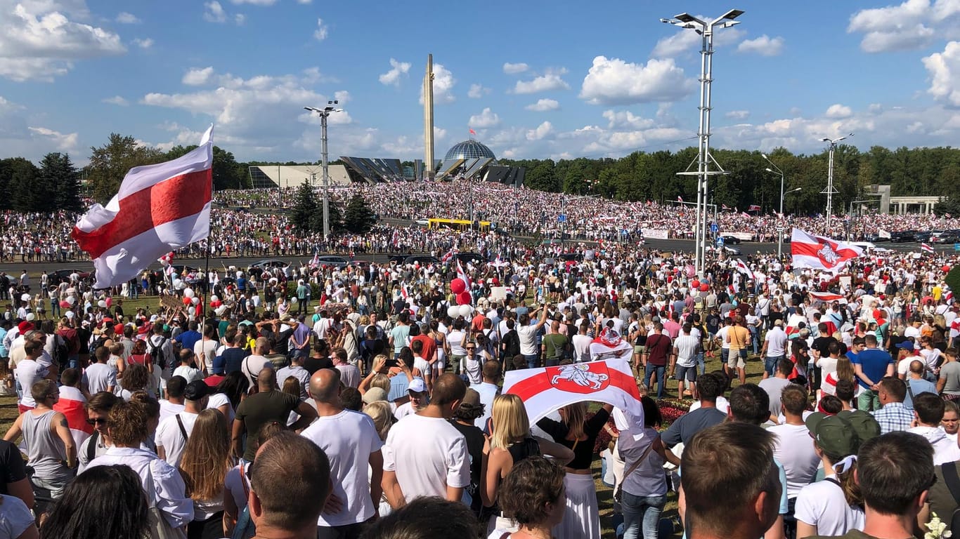 Menschenmassen im August 2020: In der Hauptstadt Minsk versammelten sich zu den Demos Tausende.