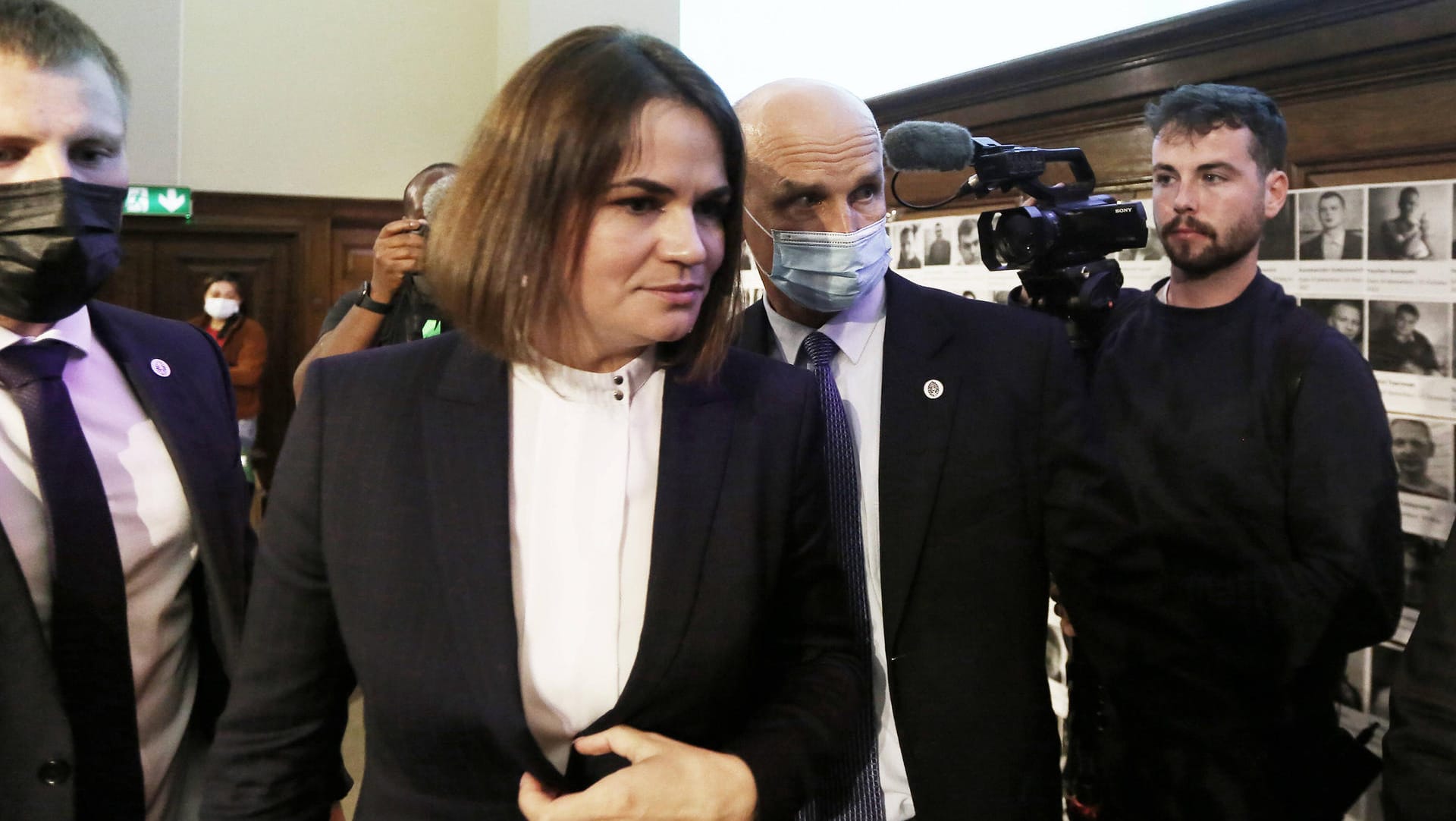 Swetlana Tichanowskaja: Die Oppositionsführerin aus Belarus fordert härtere Sanktionen für Lukaschenko. Swetlana Tichanowskaja: Die Oppositionsführerin aus Belarus fordert härtere Sanktionen für Lukaschenko.