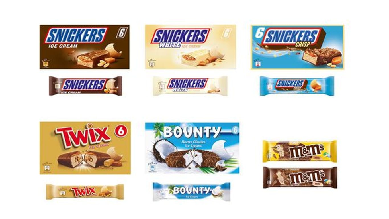 Lebensmittelhersteller Mars ruft einzelne Chargen Eiscreme der Marken Snickers, Bounty, Twix und M&M's zurück.