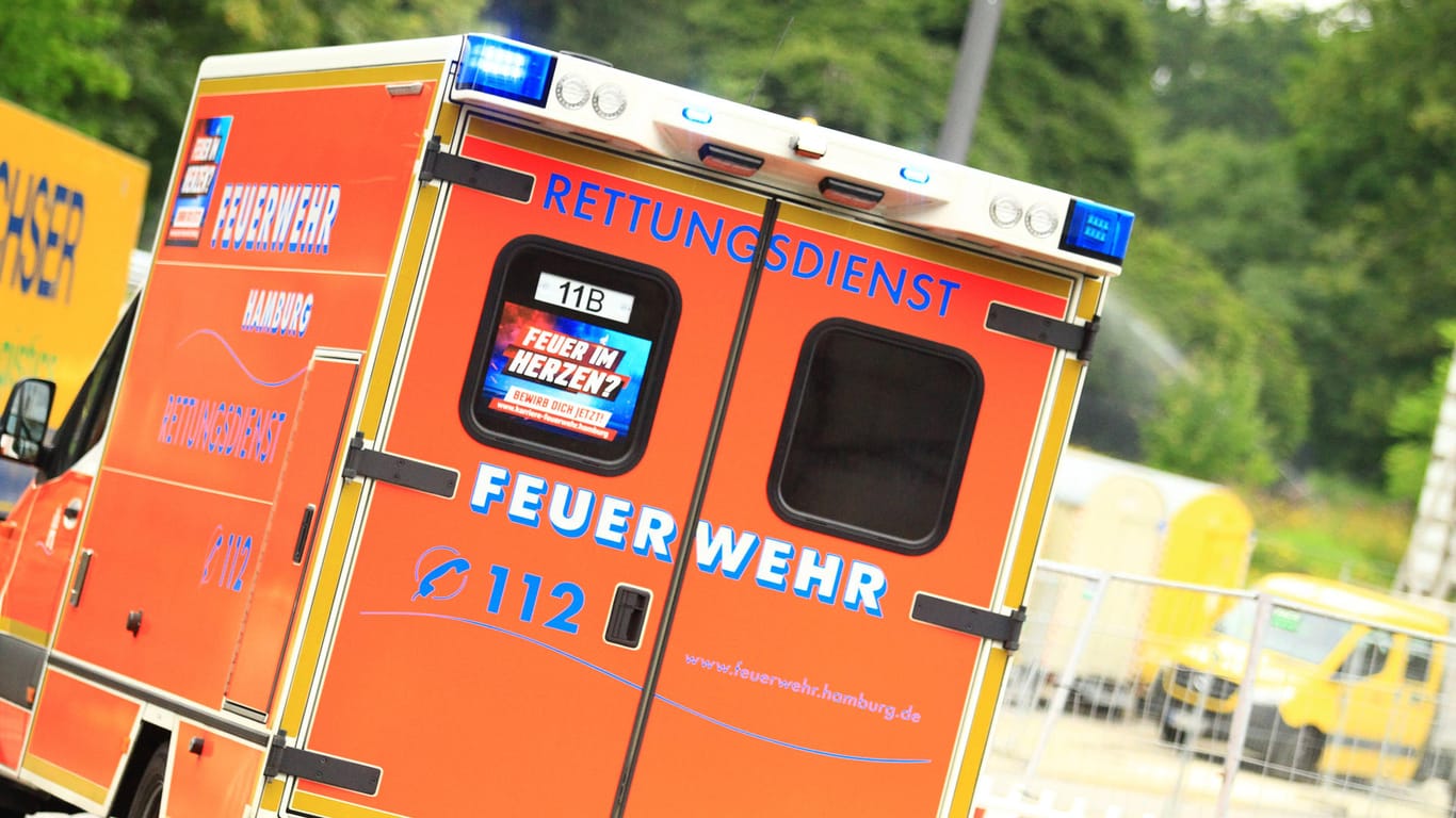 Ein Rettungsdienst der Feuerwehr Hamburg (Symbolbild): Die beiden Fußgänger mussten in ein Krankenhaus gebracht werden.