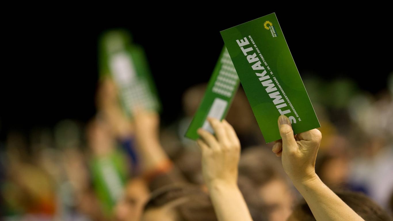 Grüne-Mitglieder stimmen auf einem Parteitag ab: Der Brandenburger Landesverband wird von einem Nacktbild-Skandal erschüttert.