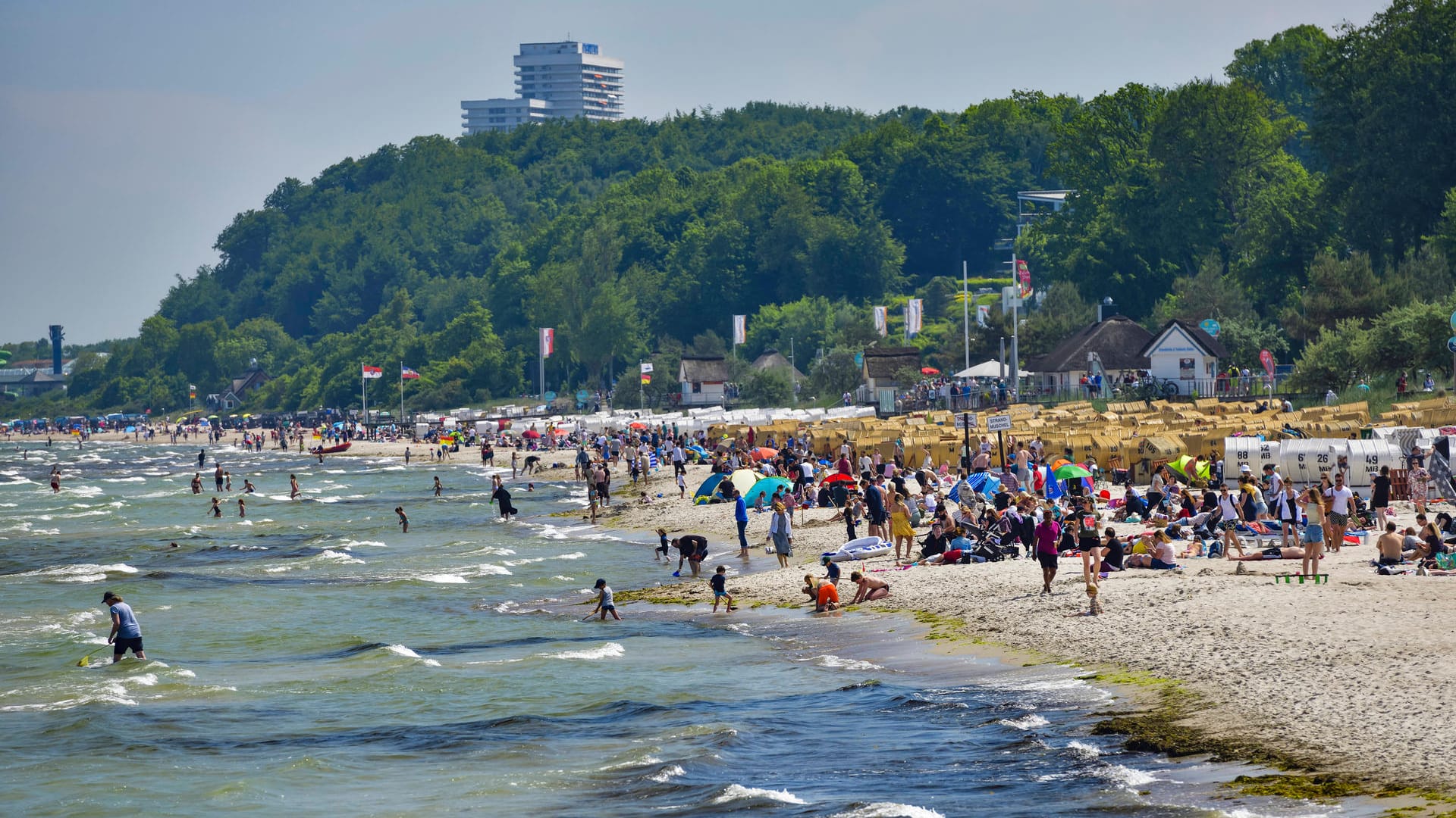 Strand an der Ostsee im Kreis Ostholstein (Symbolbild): Nach einem Bad in der Ostsee ist ein gesundheitlich vorbelasteter Mensch in einer Klinik in Ostholstein gestorben.