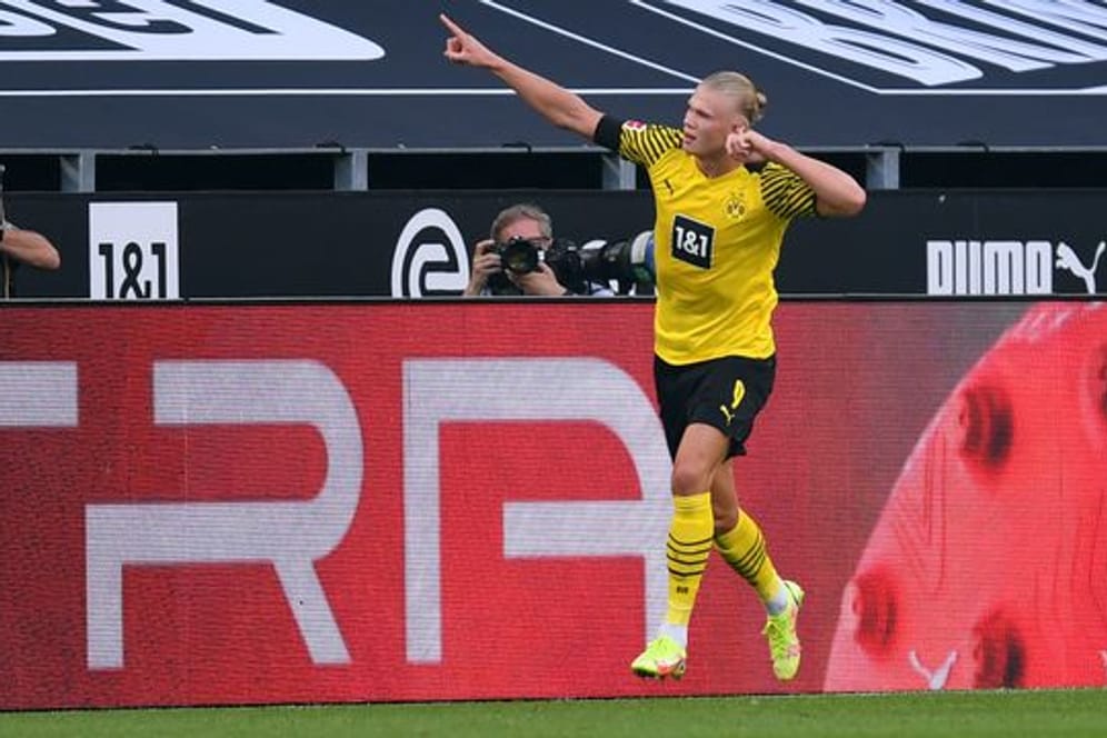 Dortmunds Stürmer Erling Haaland zeigte sich zum Saisonstart in Topform.