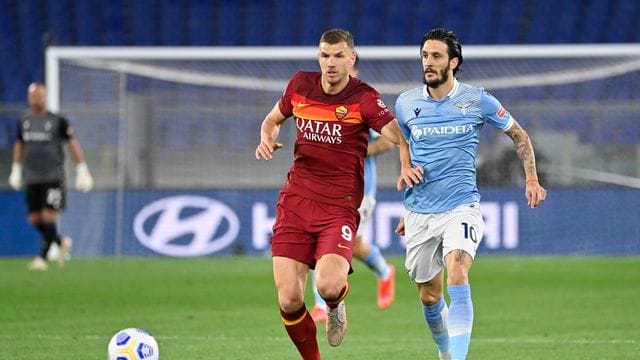 Edin Dzeko (l) kommt aus Rom zu Inter Mailand.