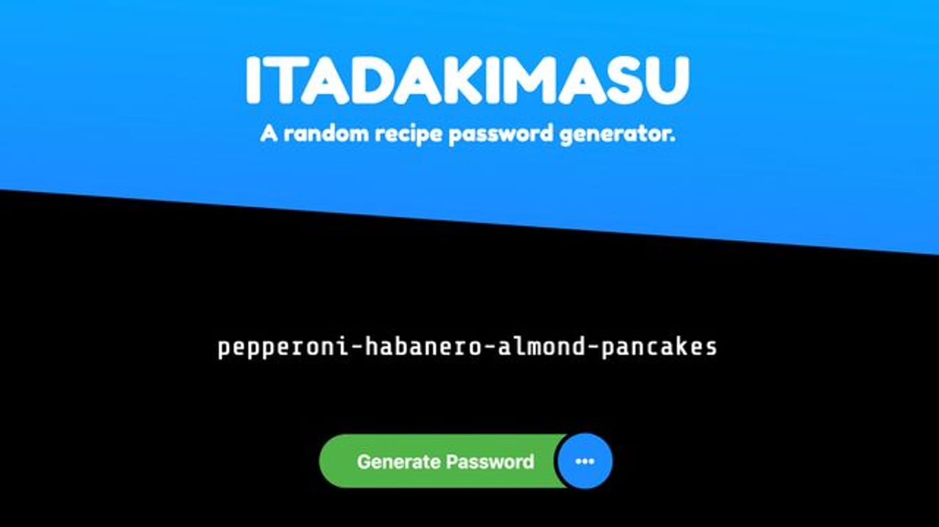 "pepperoni habanero almond pancakes" klingt wie eine Ansammlung leckerer Dinge, ist aber eine recht sichere Passphrase aus dem Generator.
