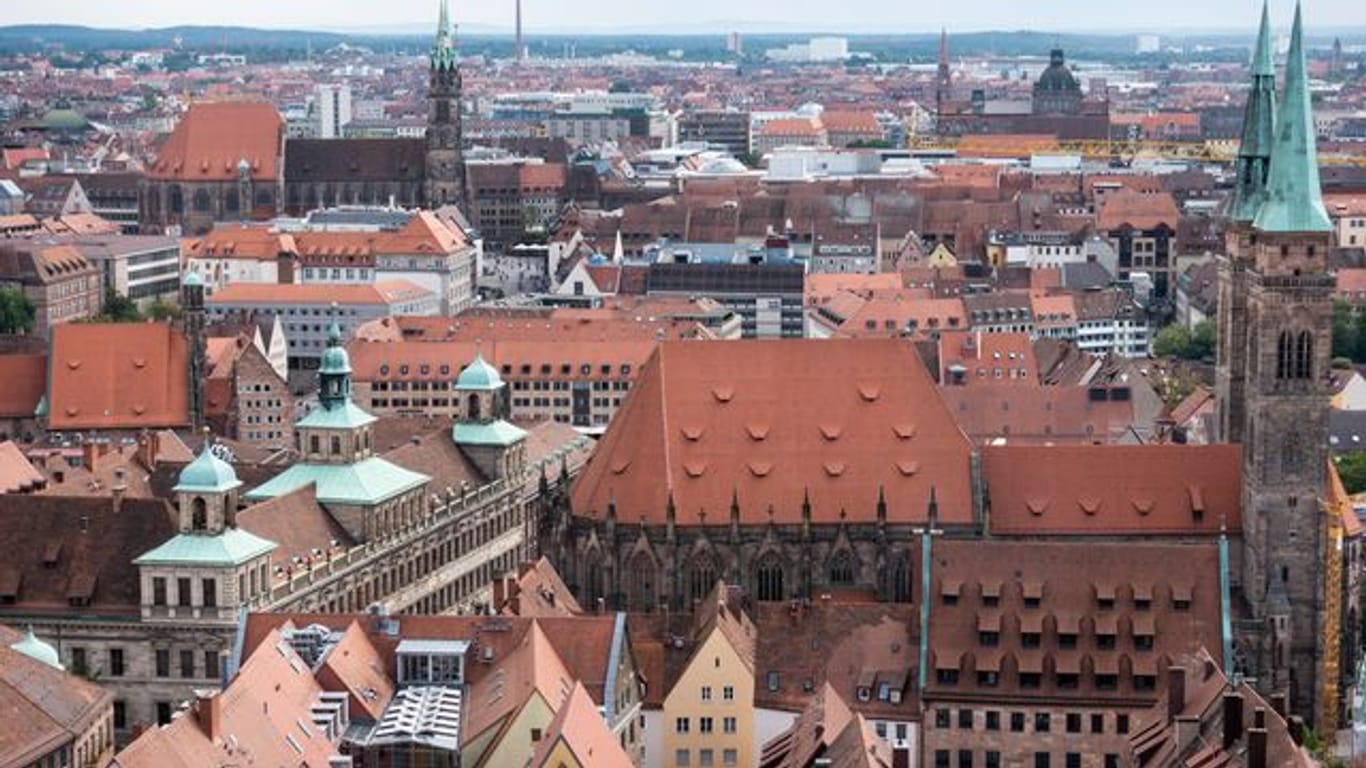 Blick in südliche Richtung über die Altstadt von Nürnberg