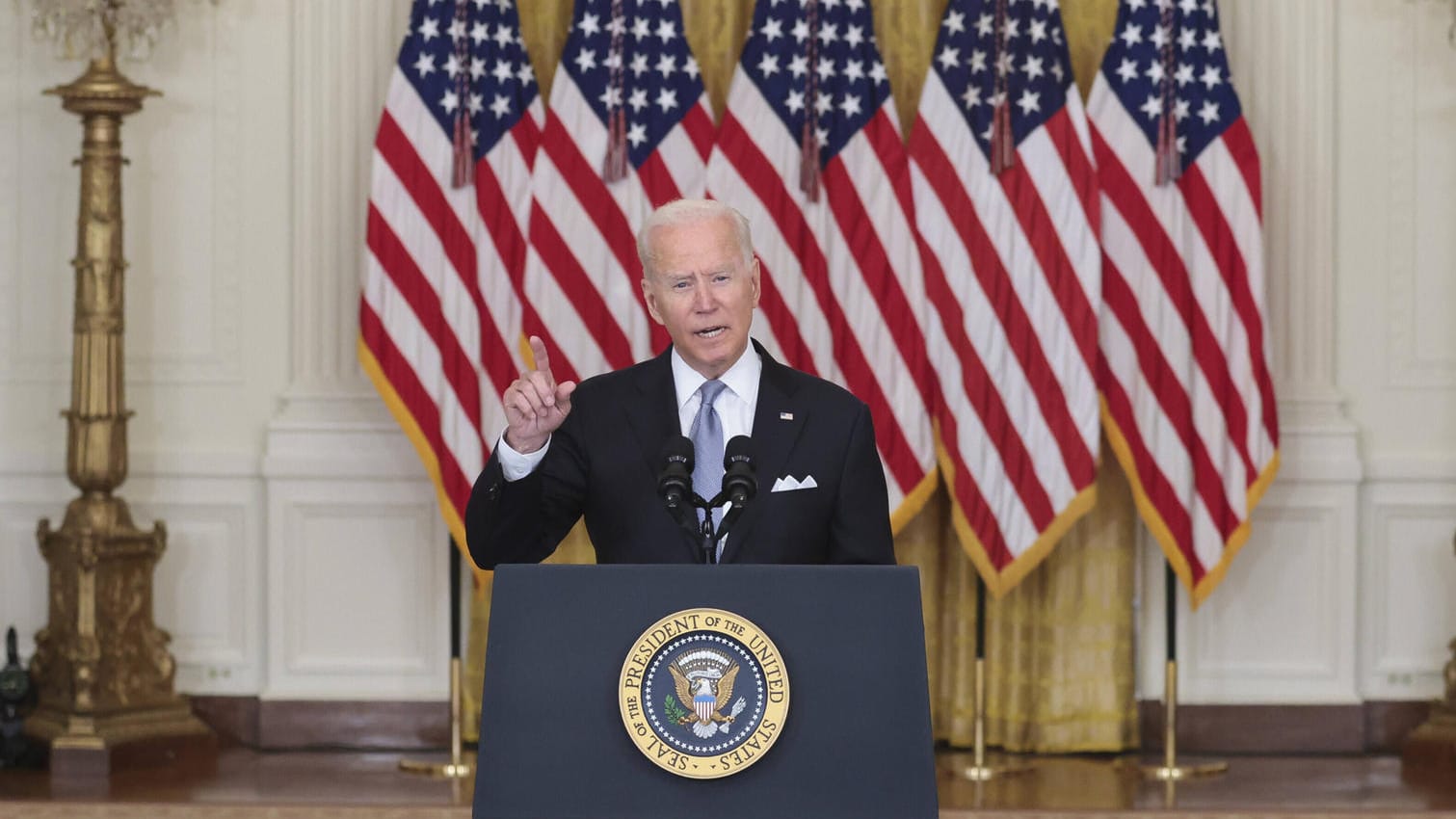 Joe Biden bei seiner Ansprache: Ein Präsident unter Druck.
