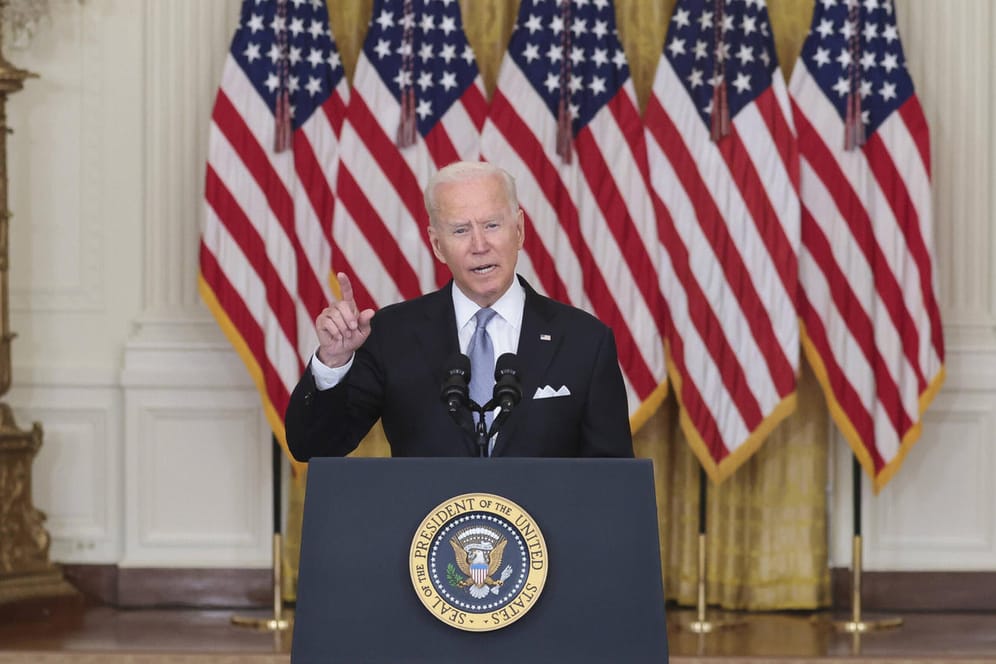 Joe Biden bei seiner Ansprache: Ein Präsident unter Druck.
