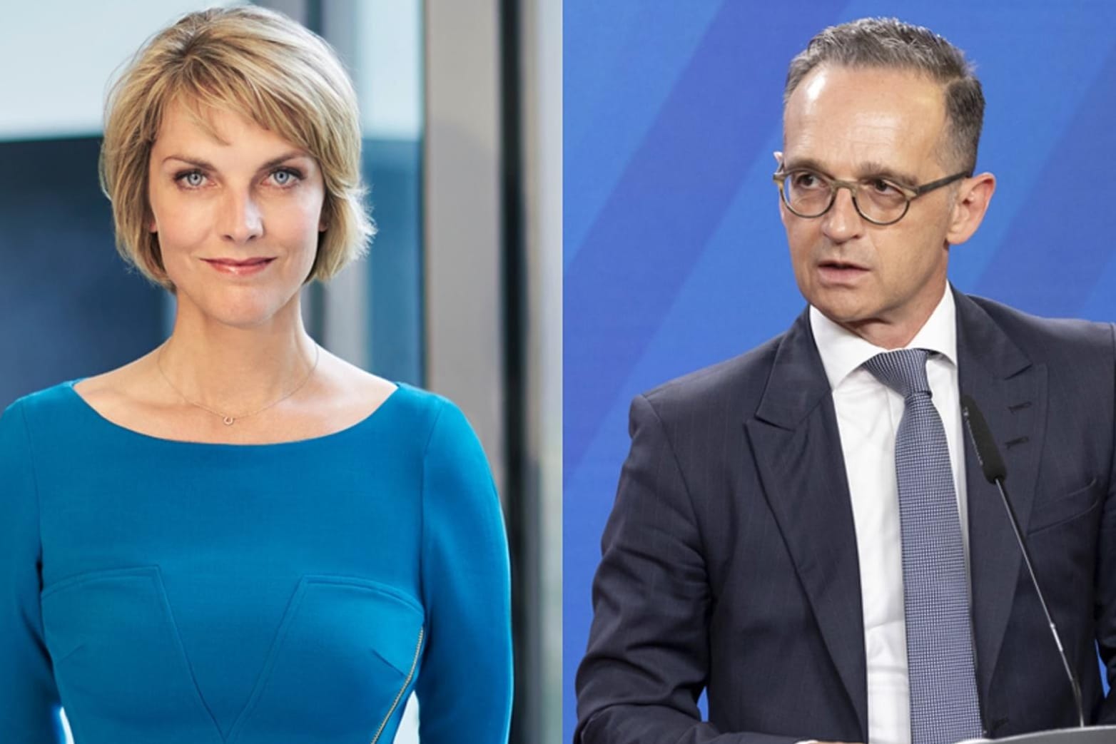 Marietta Slomka und Heiko Maas: Der Außenminister musste sich kritische Fragen von der ZDF-Moderatorin anhören.