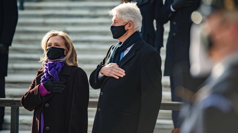 Inauguration von Joe Biden: Hillary und Bill Clinton waren bei der Zeremonie mit dabei.