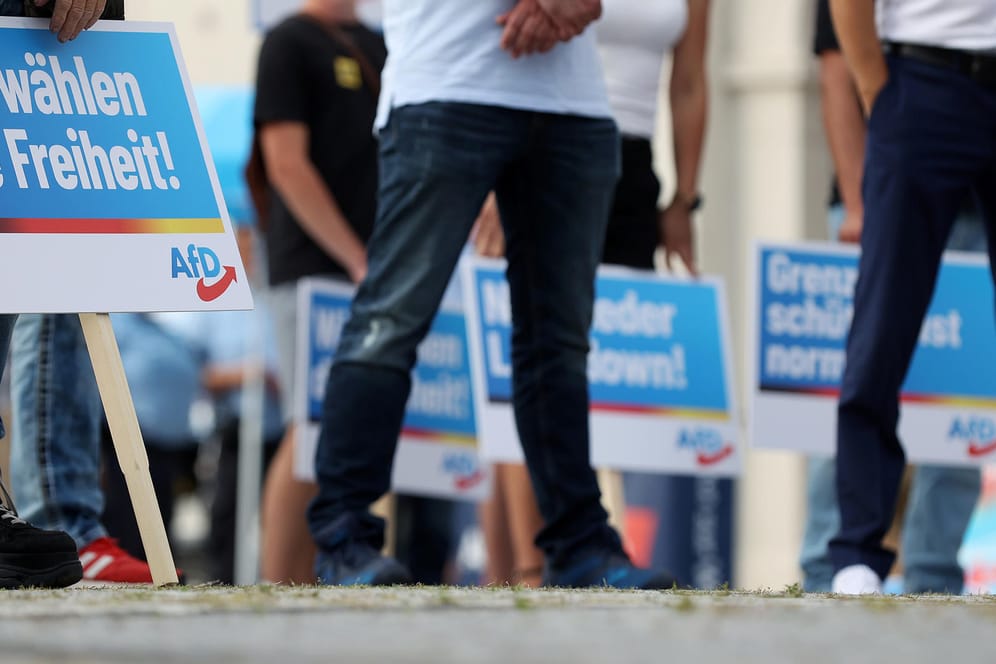 Wahlkampfplakate der AfD: Bei der Landtagswahl würden viele Bürger in Sachsen die CDU wählen (Symbolbild).