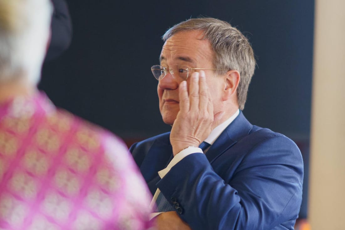 Brauhaus am Hafen in Oldenburg: Armin Laschet beim Wahlkampf in Niedersachsen.