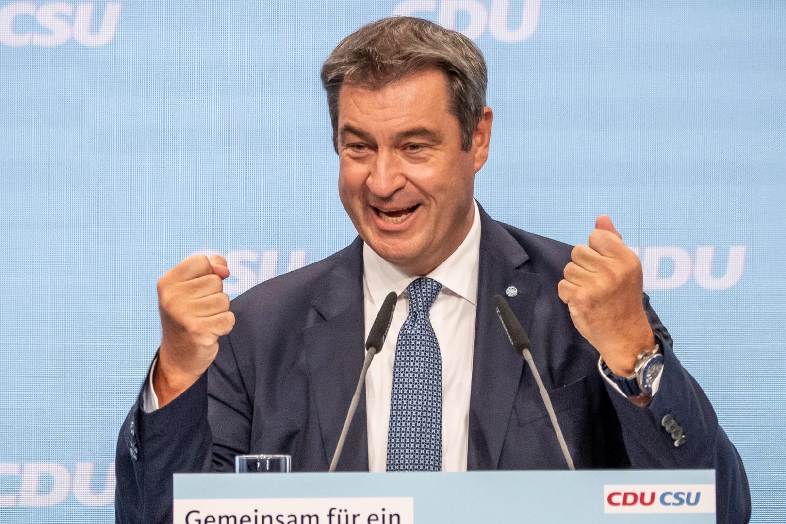 Berlin: Markus Söder hält beim Wahlkampfauftakt der Union eine Rede.