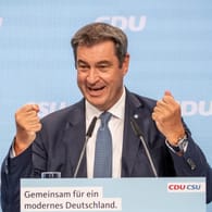 Berlin: Markus Söder hält beim Wahlkampfauftakt der Union eine Rede.