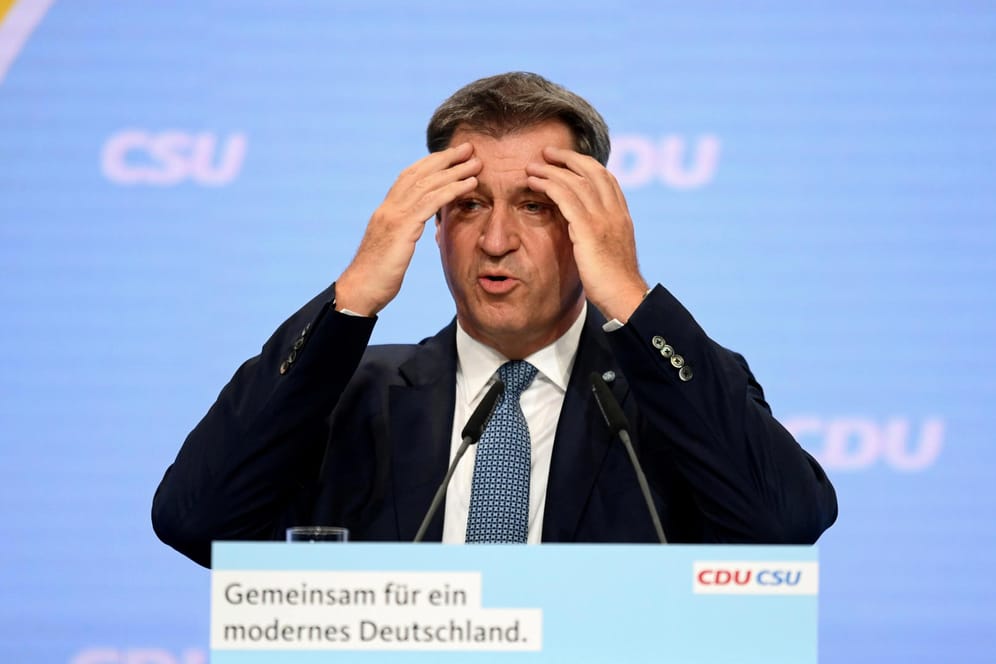 Markus Söder bei der zentralen Auftaktveranstaltung zum Bundestagswahlkampf der Union in Berlin: Mit dem bisherigen Verlauf des Wahlkampfs ist der CSU-Chef unzufrieden.