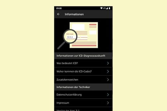 Wer genau wissen will, welche Diagnose hinter welchem Schlüssel steckt, kann dazu eine App der Techniker Krankenkasse nutzen.