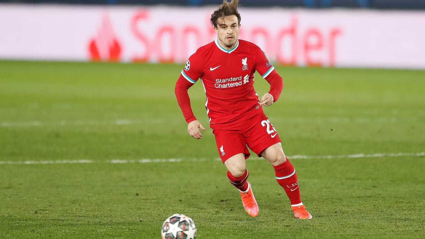 Xherdan Shaqiri vergangene Saison im Trikot des FC Liverpool: Der Schweizer spielt ab sofort in Frankreich.