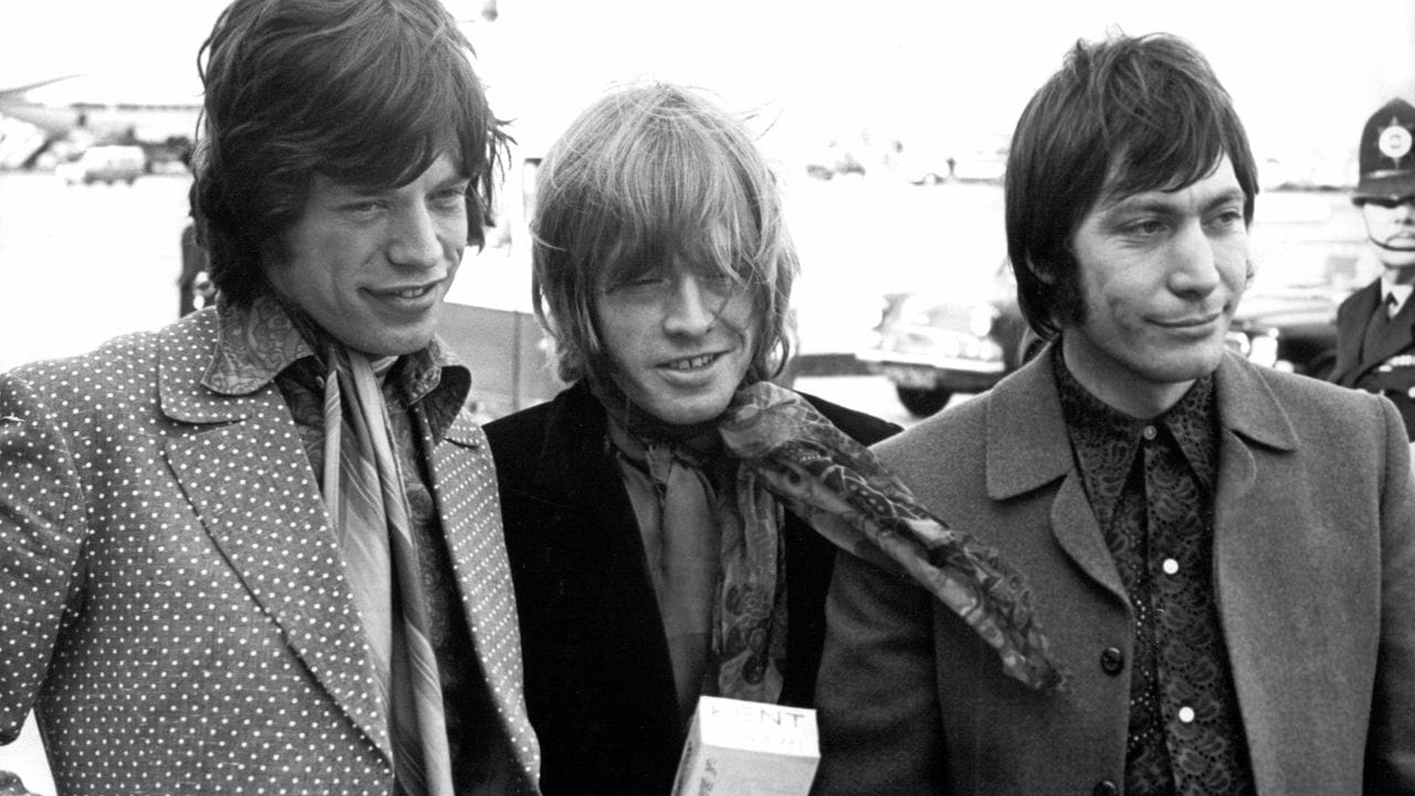Mick Jagger (l-r), Brian Jones und Charlie Watts 1967 in London.