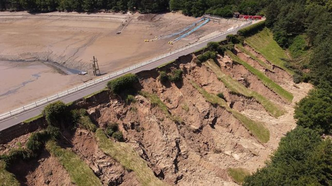 Hochwasserschäden an der Steinbachtalsperre