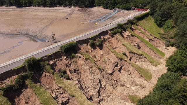 Hochwasserschäden an der Steinbachtalsperre