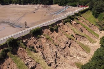 Hochwasserschäden an der Steinbachtalsperre